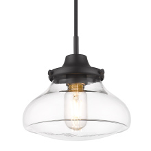 Golden 3419-S BLK-CLR - Wry Lighting Nash 1-light Pendant in Matte Black
